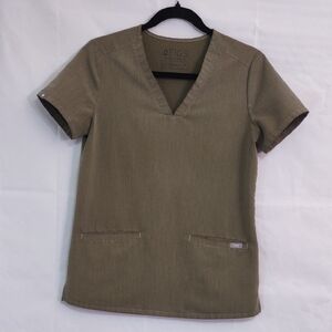 Figs Casma Scrub Top - Heather Olive